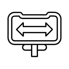 Poster - Direction sign with left and right arrows vector illustration navigation icon
