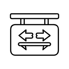 Poster - Directional signage with left and right arrows for navigation and wayfinding use