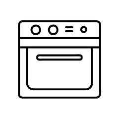 Poster - Oven appliance kitchen cooking baking gas electric stove vector line drawing icon