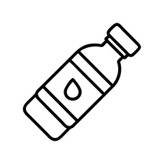 Poster - Outline water bottle icon vector illustration for hydration and health concepts