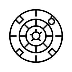 Poster - Outline roulette wheel vector for casino gambling games and chance winning design
