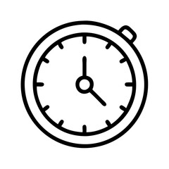 Poster - Outline stopwatch icon vector image for time management and productivity concept