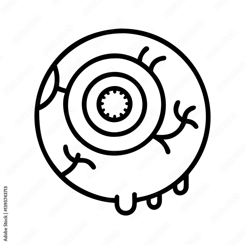 Halloween creepy eyeball vector illustration spooky eye graphic design ...