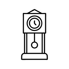 Poster - Antique grandfather clock vector drawing illustration time keeping design element