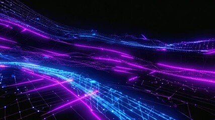 Leinwandbilder -  ultra futurist tech abstract background, where dynamic holographic grids, 