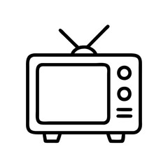 Fototapete - Vintage television icon retro tv vector illustration old television antenna set