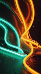 Aufkleber -  over interlacing colorful wave lines dotted with glittering particles, twisting and reflecting 