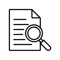 Aufkleber - Document search icon vector file analysis and magnifying glass for data review icon