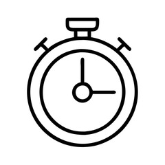 Poster - Stopwatch timer icon vector illustration outline design for time tracking and sport