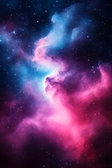 Wall Mural - pink and blue nebula in space.