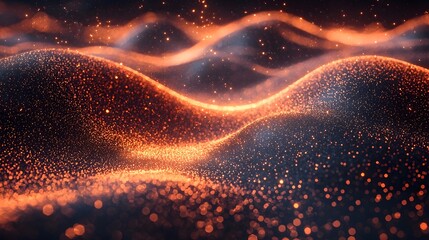 Poster - flowing data visualization with glowing particles