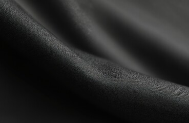 Aufkleber - Black canvas polyester fabric background. Wrinkled texture creates a sense of depth. Textile backdrop for interior art design or add text message. Dark stylish textile concept for fashion.