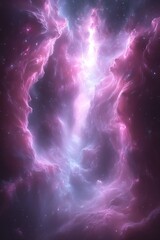 Wall Mural - pink and purple nebula cosmic cloudscape.