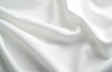 Aufkleber - White smooth fabric cloth background. Elegant waves pattern. Polyester material, soft silky texture, clean lines. Perfect for textile, fashion, home decor, wedding, bedding design, advertising