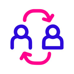 Poster - Peer Learning Icon Representing Knowledge Exchange  