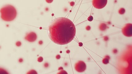 Poster - Abstract red spheres interconnected by thin lines, creating a complex network.