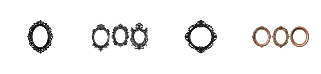 Wall Mural - various antique frames with transparent background for design use