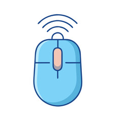 Poster - Wireless computer mouse vector illustration for pc laptop accessory and technology device icon design concept