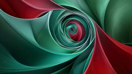 Poster - Abstract swirling red and teal fractal art.