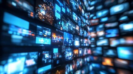 Aufkleber - displaying the evolution of display advertising  background 