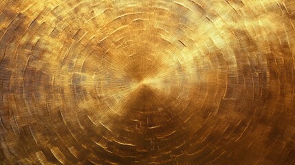 Poster - Close-up of a golden, circular, textured metal surface with concentric circles and a central highlight.