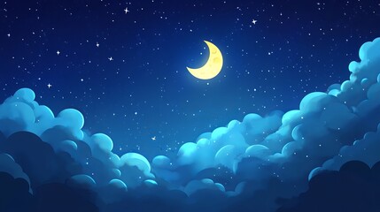 Canvas Print - Nighttime with stars shining brightly in a clear, cloudless sky.