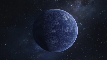 Wall Mural - an earthy sphere is represented with blue tones exclusively on a dark-colored canvas