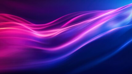 Poster - abstract pink and blue glowing wave background.
