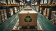 © Mariia - Eco-friendly packaging in a warehouse indicating sustainable practices and efficient logistics management