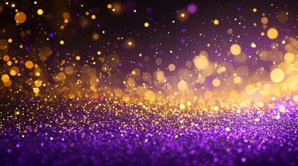 Poster - Abstract purple and gold glitter bokeh background.