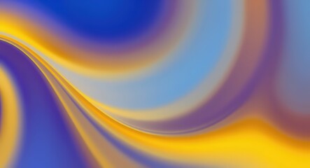 Wall Mural - Grainy gradient abstract background,  abstract flowing shapes with blue yellow and purple color gradient background