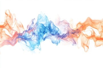 Wall Mural - Abstract colored smoke design isolated on white background