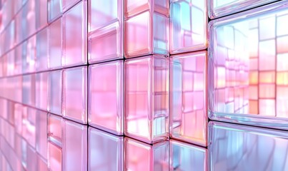 Poster - Abstract background with a pixel mosaic. The pattern of the pixels is made up of small squares, which form an elegant gradient from light to dark shades of color. 
