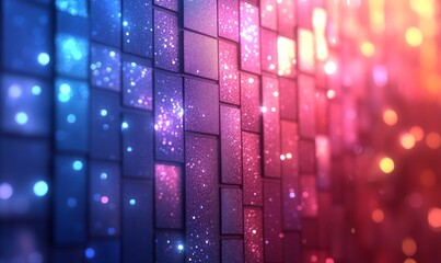 Poster - Abstract background with a pixel mosaic. The pattern of the pixels is made up of small squares, which form an elegant gradient from light to dark shades of color. 