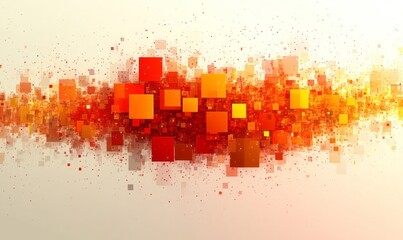 Poster - Abstract background with a pixel mosaic. The pattern of the pixels is made up of small squares, which form an elegant gradient from light to dark shades of color. 