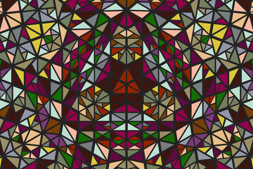 Poster - Dynamic colorful abstract circular tile triangle mosaic background