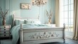 © Muhammad - A serene ocean-inspired traditional bedroom showcasing soft aqua walls
