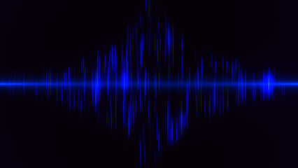 Poster - Abstract digital sound wave. Equalizer, wave on black background. Digital sound wave, diagram - 3d render.