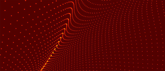 Poster - futuristic dot wave. abstract digital particle wave. technology background. colored musical wave. da