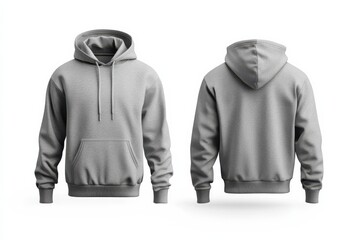 Poster - Gray hoodie displayed from front and back in a clean studio setting