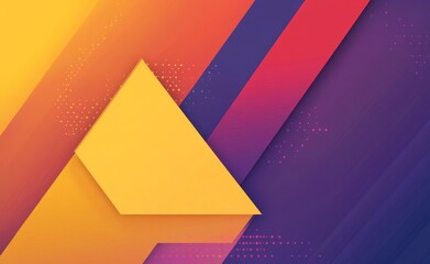 Aufkleber - Modern digital illustration of vibrant triangles in yellow, orange, purple, and red shades