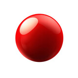 Glossy red sphere on a transparent background  