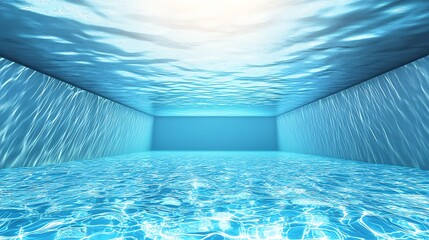 Aufkleber - Serene underwater view showcasing clear blue water and shimmering light reflections : Generative AI