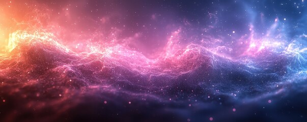 Wall Mural - Colorful gradient display with pink and blue lighted space patterns