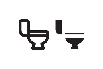 Poster - Toilet icon comparison flat vs outline style Vector