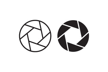 Fototapete - Camera shutter icon in outline and solid Vector