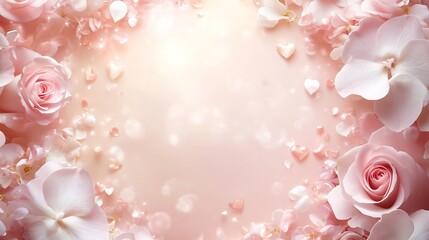Aufkleber - Elegant floral design featuring blooming roses and orchids perfect for romantic greetings or events : Generative AI