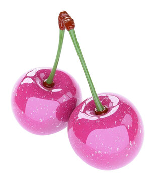 PNG Simple a pair of cherries cherry glossy fruit.