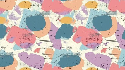 Poster - Seamless looping background of colorful abstract paint strokes.