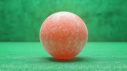 Fototapete - Orange sphere on green surface